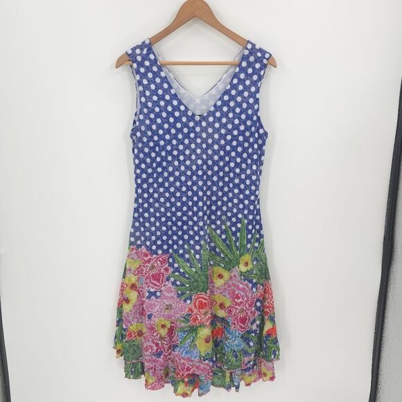 Carine Darcy Dress Summer Garden Floral Burnout Dress A-Line Burnout Polkadot - Picture 2 of 16